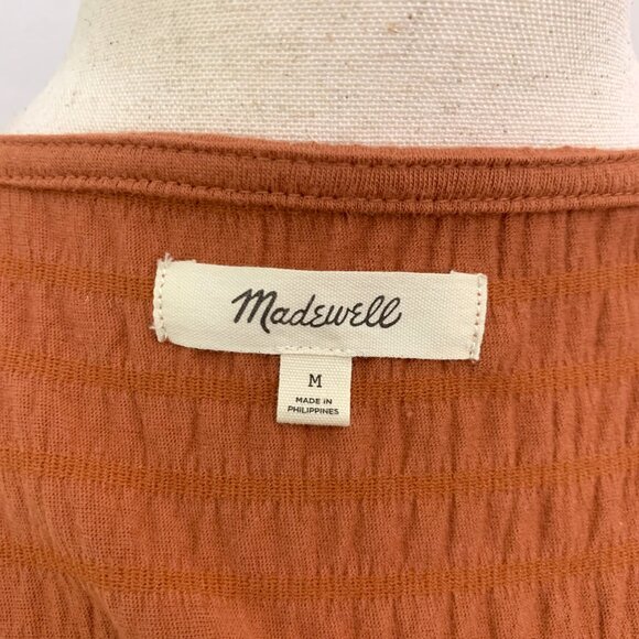 Madewell Terracota Smocked‎ Blouse Size Medium - Picture 4 of 8